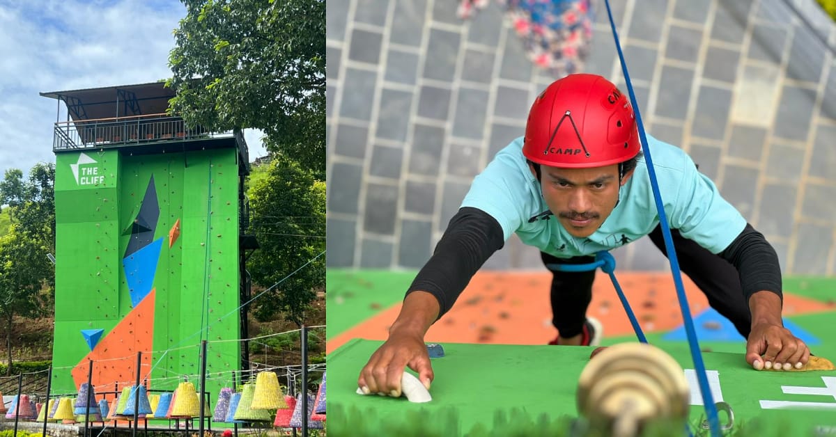 अब पर्वतको द क्लिफमा वाल क्लाइम्बिङको मज्जा 